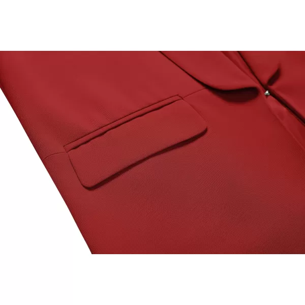 Urban CoCo Womens Office Blazer Jacket Open Front Womens Blazers for Work ProfessionalRed