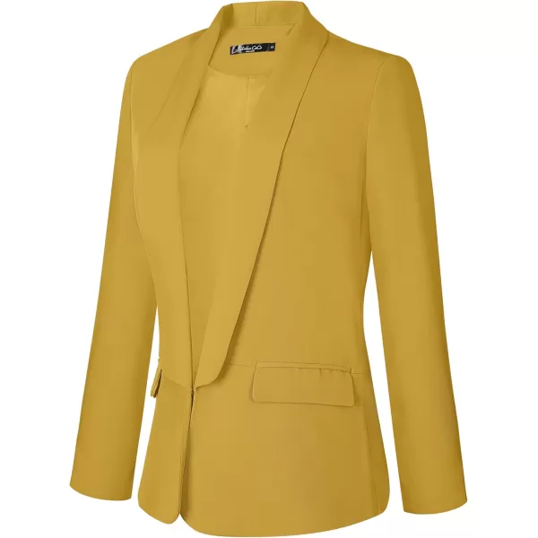 Urban CoCo Womens Office Blazer Jacket Open Front Womens Blazers for Work ProfessionalTurmeric