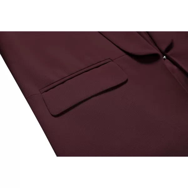 Urban CoCo Womens Office Blazer Jacket Open Front Womens Blazers for Work ProfessionalWine Red