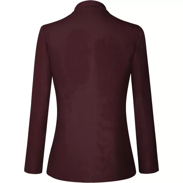 Urban CoCo Womens Office Blazer Jacket Open Front Womens Blazers for Work ProfessionalWine Red