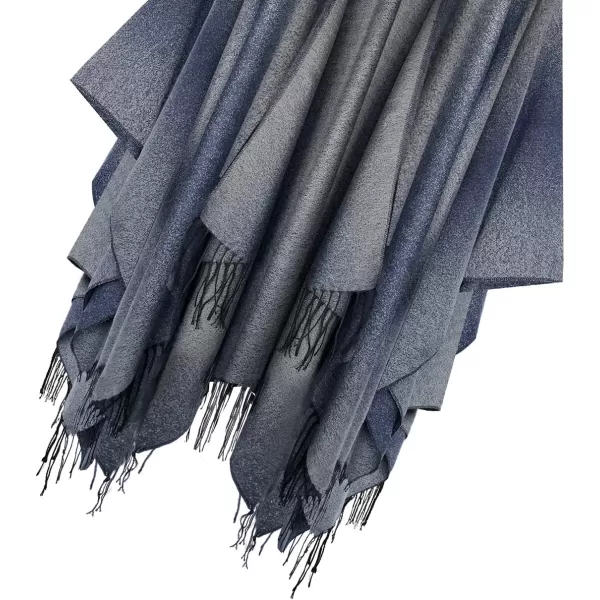 Urban CoCo Womens Printed Tassel Open front Poncho Cape Cardigan Wrap ShawlSeries 16navy Blue