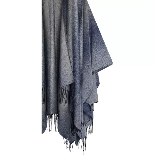 Urban CoCo Womens Printed Tassel Open front Poncho Cape Cardigan Wrap ShawlSeries 16navy Blue