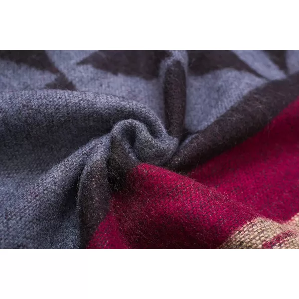 Urban CoCo Womens Printed Tassel Open front Poncho Cape Cardigan Wrap ShawlSeries 2wine Red