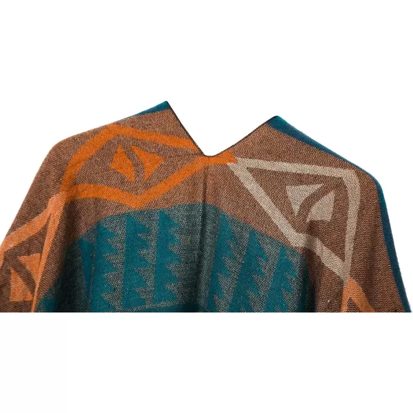 Urban CoCo Womens Printed Tassel Open front Poncho Cape Cardigan Wrap ShawlSeries 4blue