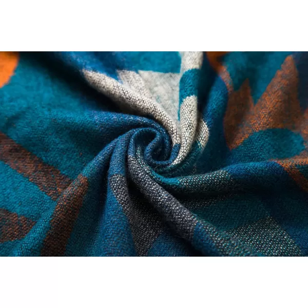 Urban CoCo Womens Printed Tassel Open front Poncho Cape Cardigan Wrap ShawlSeries 4blue