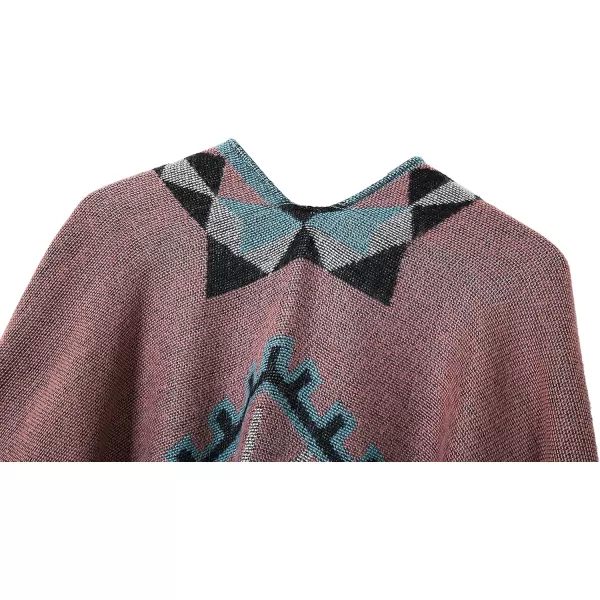 Urban CoCo Womens Printed Tassel Open front Poncho Cape Cardigan Wrap ShawlSeries 5pink