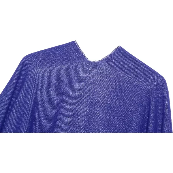 Urban CoCo Womens Printed Tassel Open front Poncho Cape Cardigan Wrap ShawlSeries 6royal Blue