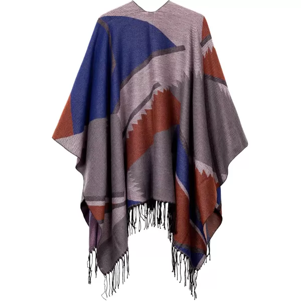 Urban CoCo Womens Printed Tassel Open front Poncho Cape Cardigan Wrap ShawlSeries 7orange