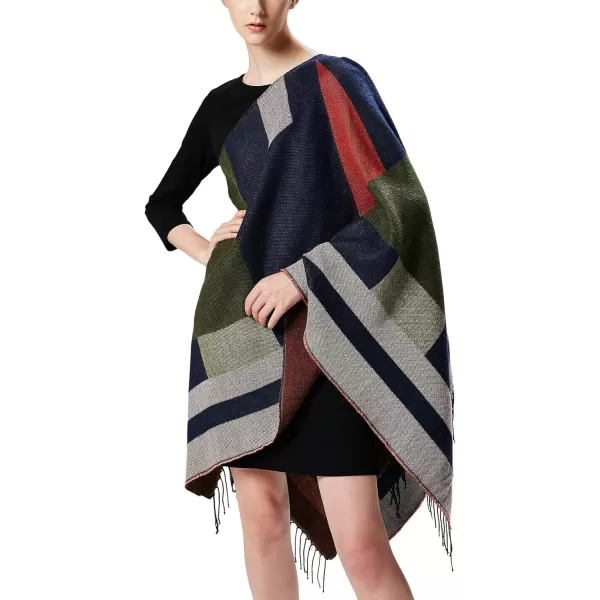 Urban CoCo Womens Printed Tassel Open front Poncho Cape Cardigan Wrap ShawlSeries 8green