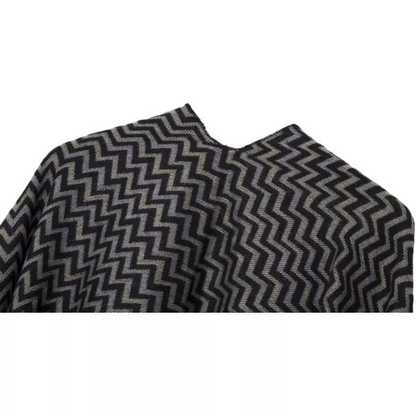 Urban CoCo Womens Printed Tassel Open front Poncho Cape Cardigan Wrap ShawlSeries 9black