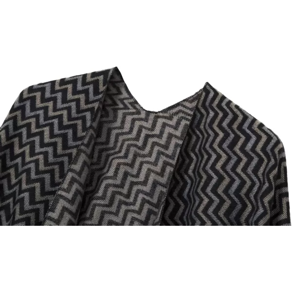 Urban CoCo Womens Printed Tassel Open front Poncho Cape Cardigan Wrap ShawlSeries 9black