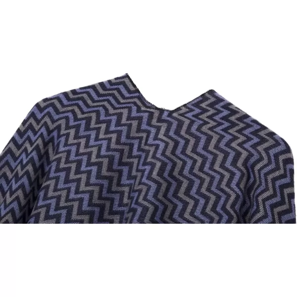 Urban CoCo Womens Printed Tassel Open front Poncho Cape Cardigan Wrap ShawlSeries 9navy Blue