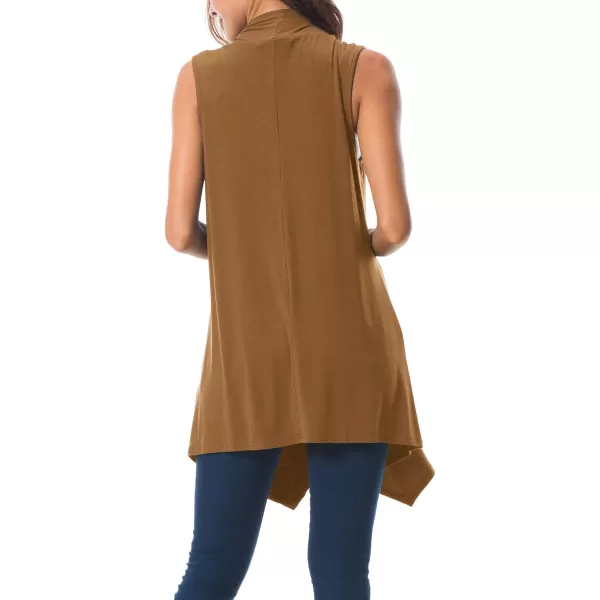Urban CoCo Womens Sleeveless Cardigan Summer Open Front Vest Lightweight Cool CoatCashew