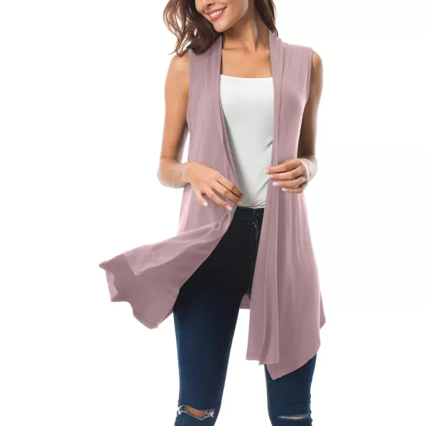 Urban CoCo Womens Sleeveless Cardigan Summer Open Front Vest Lightweight Cool CoatLavender