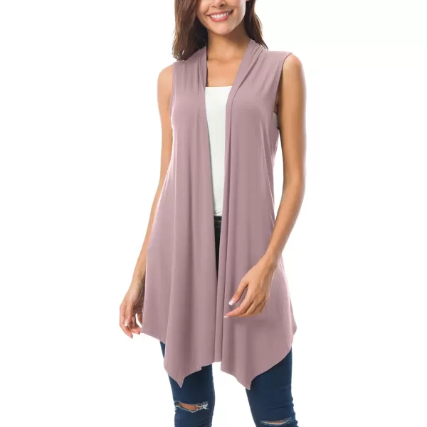 Urban CoCo Womens Sleeveless Cardigan Summer Open Front Vest Lightweight Cool CoatLavender