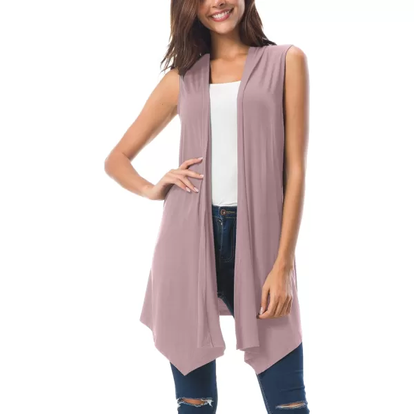 Urban CoCo Womens Sleeveless Cardigan Summer Open Front Vest Lightweight Cool CoatLavender