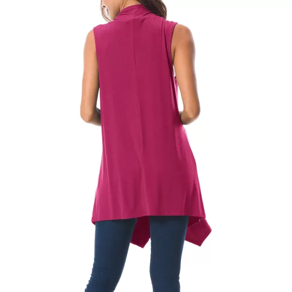 Urban CoCo Womens Sleeveless Cardigan Summer Open Front Vest Lightweight Cool CoatRose