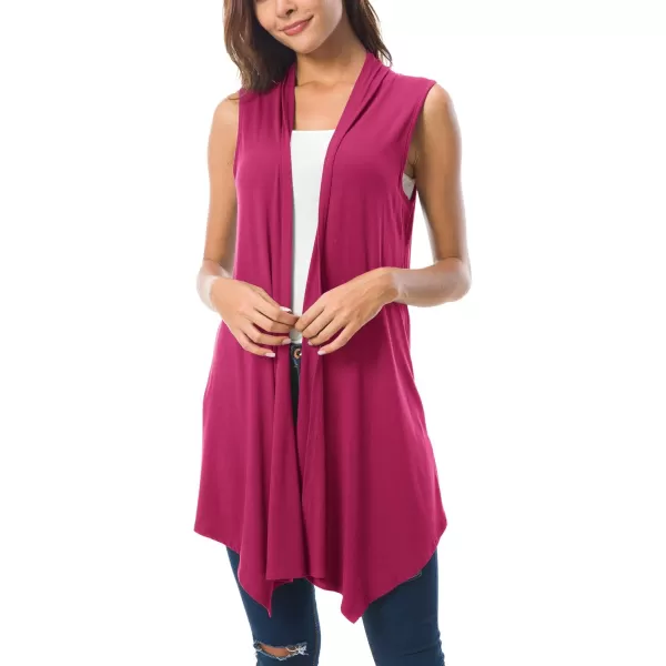 Urban CoCo Womens Sleeveless Cardigan Summer Open Front Vest Lightweight Cool CoatRose