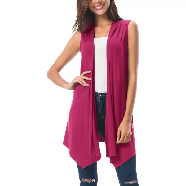 Urban CoCo Womens Sleeveless Cardigan Summer Open Front Vest Lightweight Cool CoatRose