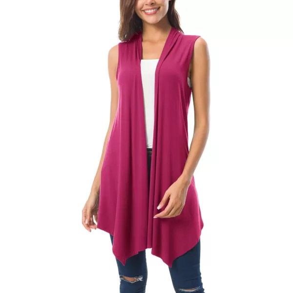 Urban CoCo Womens Sleeveless Cardigan Summer Open Front Vest Lightweight Cool CoatRose