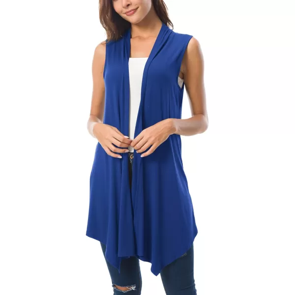 Urban CoCo Womens Sleeveless Cardigan Summer Open Front Vest Lightweight Cool CoatRoyal Blue