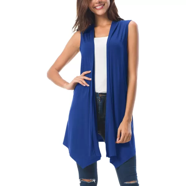 Urban CoCo Womens Sleeveless Cardigan Summer Open Front Vest Lightweight Cool CoatRoyal Blue