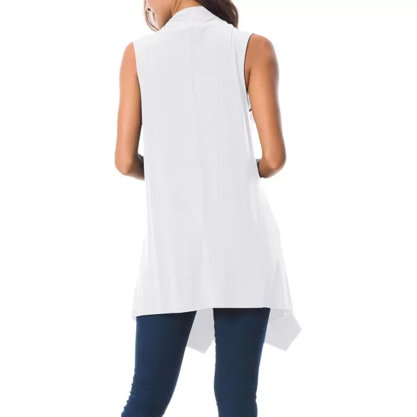 Urban CoCo Womens Sleeveless Cardigan Summer Open Front Vest Lightweight Cool CoatWhite