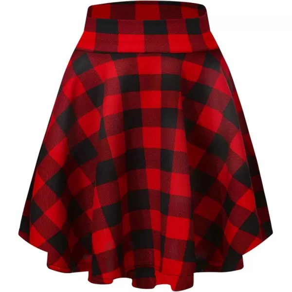 Urban CoCo Womens Basic Midi Skirt Versatile Stretchy Flared Casual High Waisted SkirtLong11