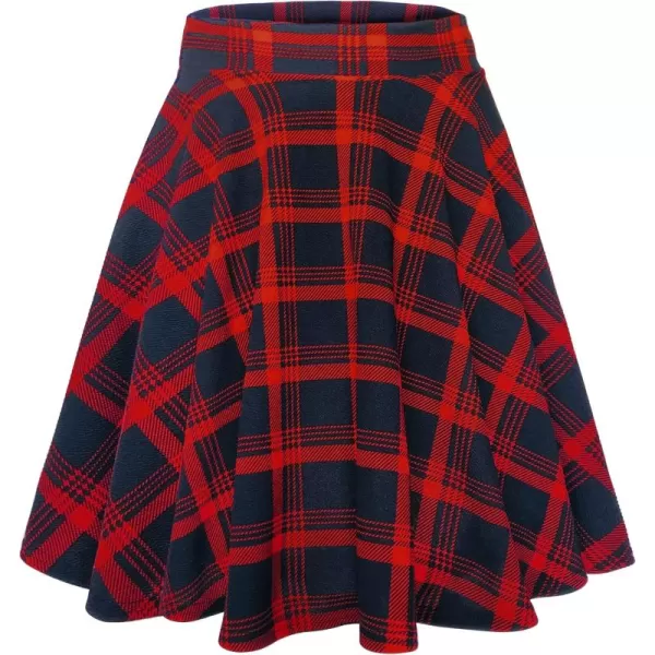 Urban CoCo Womens Basic Midi Skirt Versatile Stretchy Flared Casual High Waisted SkirtLong12