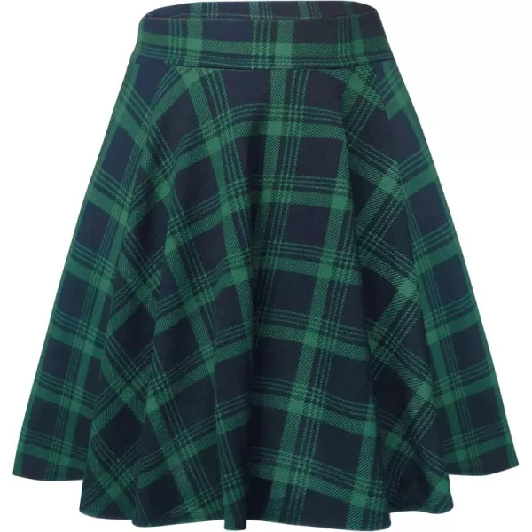 Urban CoCo Womens Basic Midi Skirt Versatile Stretchy Flared Casual High Waisted SkirtLong13