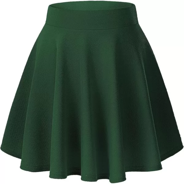 Urban CoCo Womens Basic Versatile Stretchy Flared Casual Mini Skater SkirtGreen