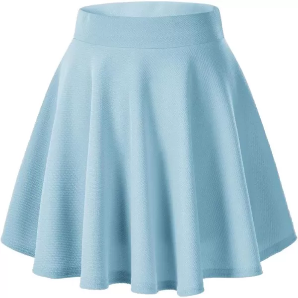Urban CoCo Womens Basic Versatile Stretchy Flared Casual Mini Skater SkirtLight Blue