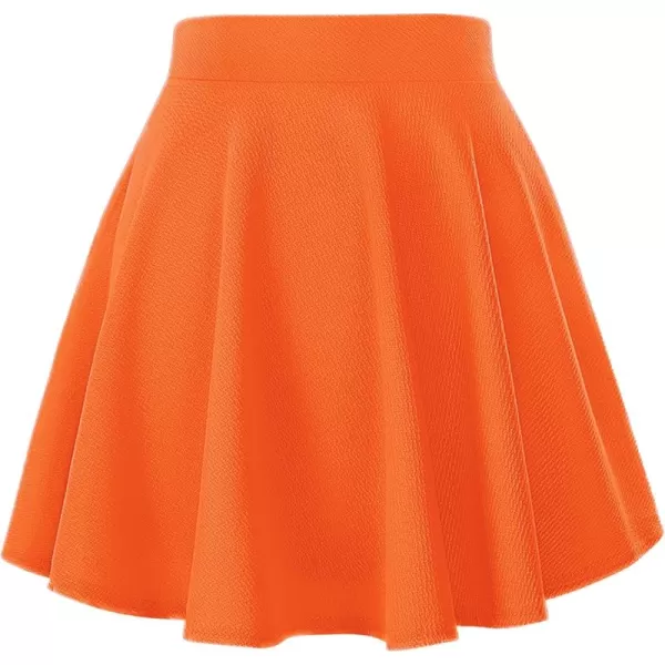 Urban CoCo Womens Basic Versatile Stretchy Flared Casual Mini Skater SkirtOrange