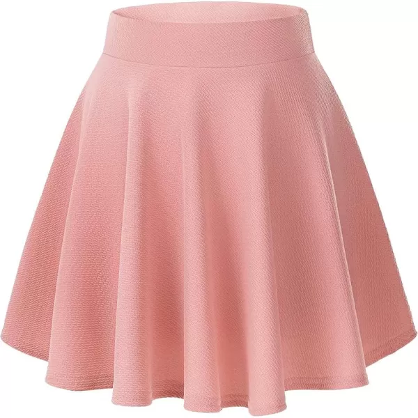 Urban CoCo Womens Basic Versatile Stretchy Flared Casual Mini Skater SkirtPink