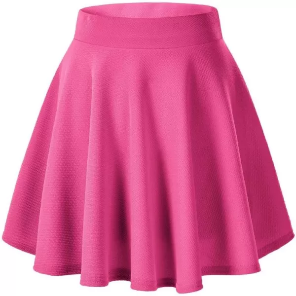 Urban CoCo Womens Basic Versatile Stretchy Flared Casual Mini Skater SkirtRose