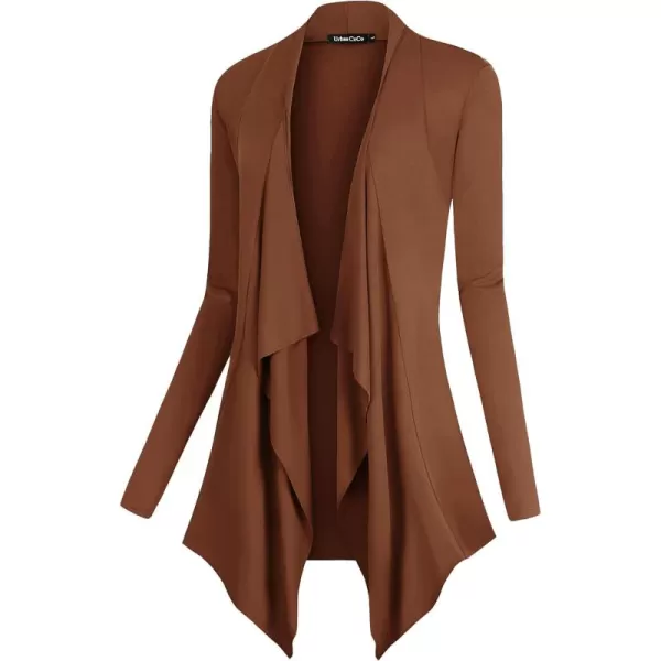 Urban CoCo Womens Long Sleeve Open Front Drape Cardigan Loose Casual Lightweight Women Blazer Jackets 2024 FallCaramel