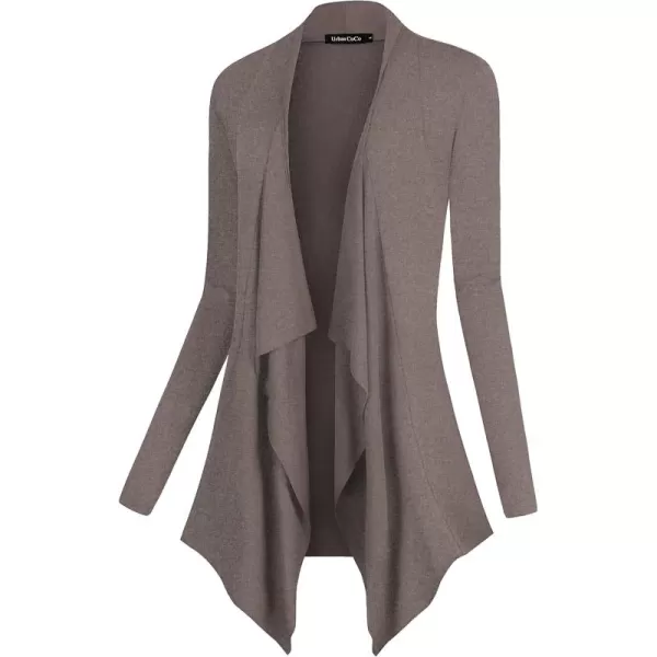Urban CoCo Womens Long Sleeve Open Front Drape Cardigan Loose Casual Lightweight Women Blazer Jackets 2024 FallChocolate