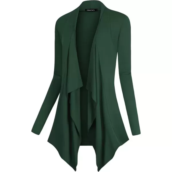 Urban CoCo Womens Long Sleeve Open Front Drape Cardigan Loose Casual Lightweight Women Blazer Jackets 2024 FallDark Green