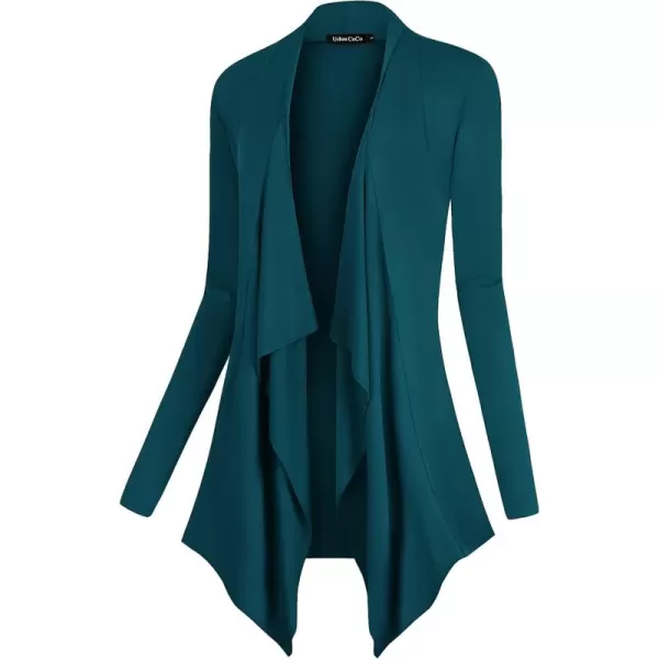 Urban CoCo Womens Long Sleeve Open Front Drape Cardigan Loose Casual Lightweight Women Blazer Jackets 2024 FallDark Teal