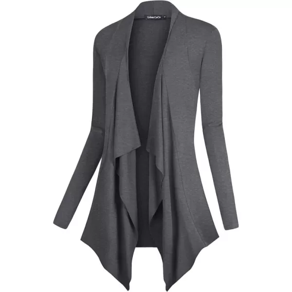 Urban CoCo Womens Long Sleeve Open Front Drape Cardigan Loose Casual Lightweight Women Blazer Jackets 2024 FallGrey