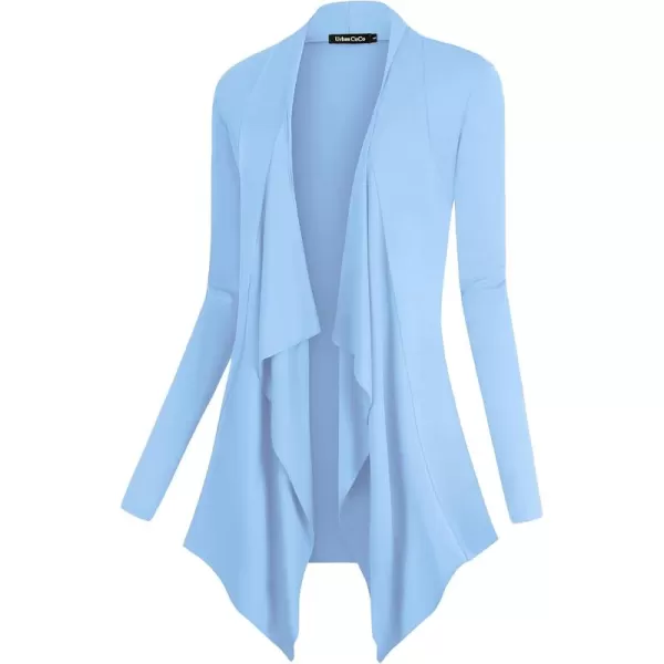 Urban CoCo Womens Long Sleeve Open Front Drape Cardigan Loose Casual Lightweight Women Blazer Jackets 2024 FallLight Blue