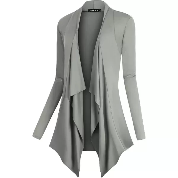 Urban CoCo Womens Long Sleeve Open Front Drape Cardigan Loose Casual Lightweight Women Blazer Jackets 2024 FallLight Gray