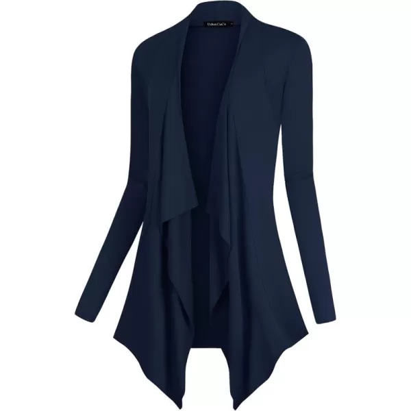Urban CoCo Womens Long Sleeve Open Front Drape Cardigan Loose Casual Lightweight Women Blazer Jackets 2024 FallNavy