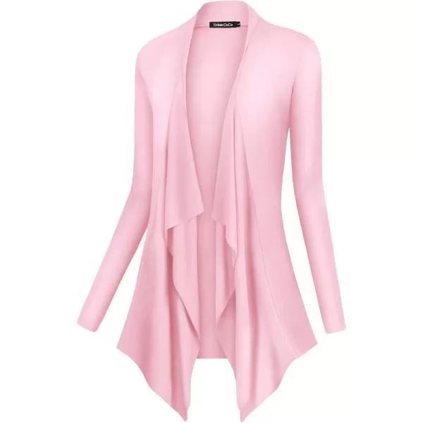 Urban CoCo Womens Long Sleeve Open Front Drape Cardigan Loose Casual Lightweight Women Blazer Jackets 2024 FallPink