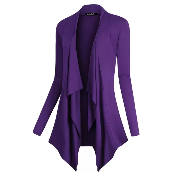 Urban CoCo Womens Long Sleeve Open Front Drape Cardigan Loose Casual Lightweight Women Blazer Jackets 2024 FallPurple