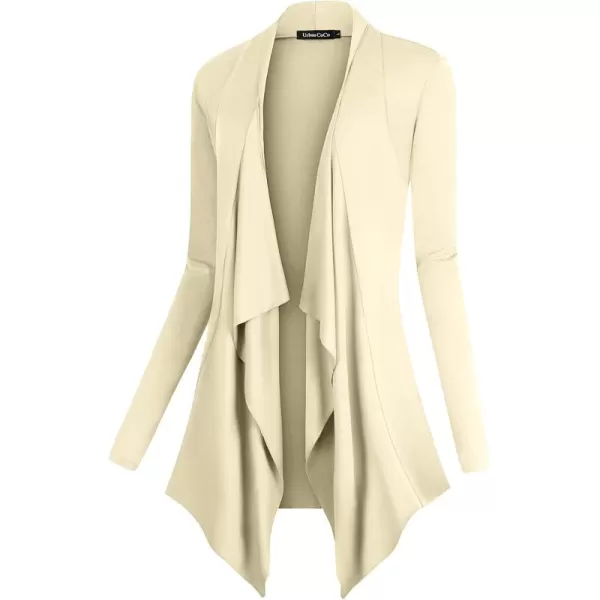 Urban CoCo Womens Long Sleeve Open Front Drape Cardigan Loose Casual Lightweight Women Blazer Jackets 2024 FallSilver Mink