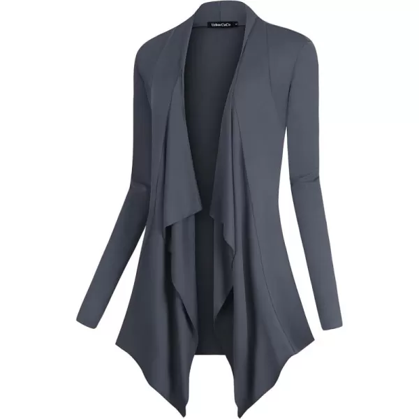 Urban CoCo Womens Long Sleeve Open Front Drape Cardigan Loose Casual Lightweight Women Blazer Jackets 2024 FallSlate