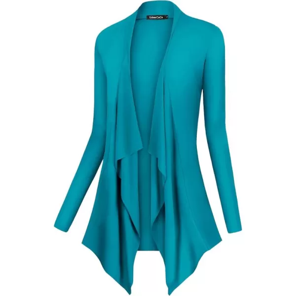 Urban CoCo Womens Long Sleeve Open Front Drape Cardigan Loose Casual Lightweight Women Blazer Jackets 2024 FallTeal