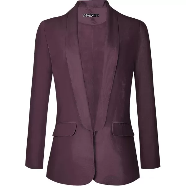 Urban CoCo Womens Office Blazer Jacket Open Front Womens Blazers for Work ProfessionalGrape Wine