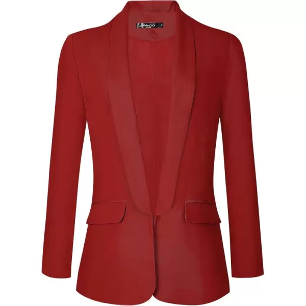 Urban CoCo Womens Office Blazer Jacket Open Front Womens Blazers for Work ProfessionalRed